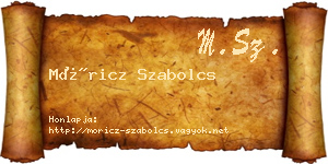Móricz Szabolcs névjegykártya